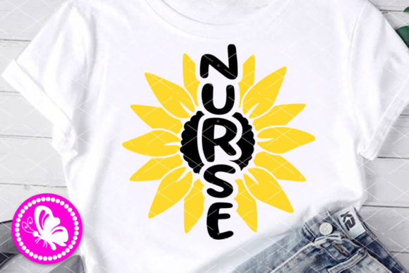 Charming Sunflower Nurse Svg for Embroidery