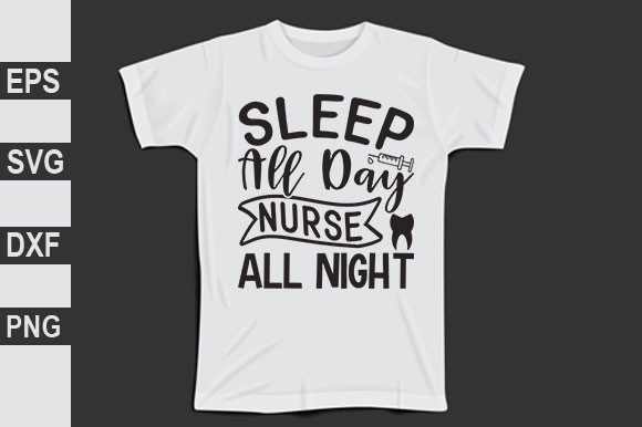 Sleep All Day Nurse: A Versatile Embroidery Design