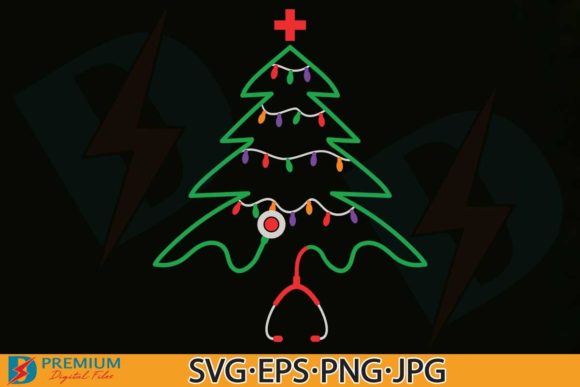 Stethoscope Christmas Tree Nurse SVG: A Festive Design